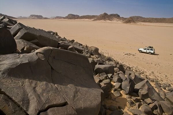 Old rock inscriptions in the Tassili n Ajjer, Sahara, Southern Algeria