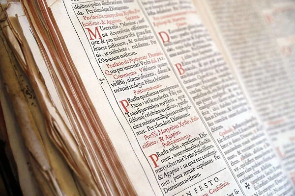 Old Roman Missal in Latin dating from the 17th century, Haute-Savoie, France, Europe