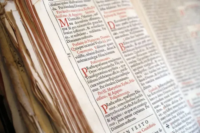 Framed Print : Old Roman Missal in Latin dating from the 17th century, Haute-Savoie, France, Europe Framed Print : Old Roman Missal in Latin dating from the 17th century, Haute-Savoie, France, Europe