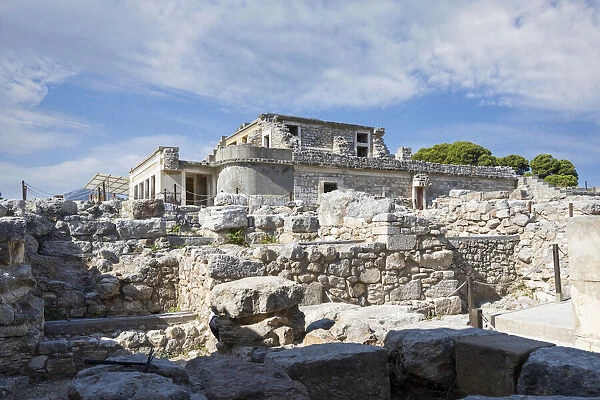 Old ruins in Knossos archaeological site, Heraklion, Crete island, Greek Islands, Greece