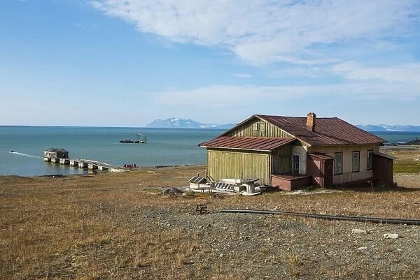 Old Russian coalmine in Colesbukta, Svalbard, Arctic, Norway, Scandinavia, Europe