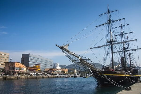 Old sailing ship, harbour of Nagasaki, Kyushu, Japan, Asia