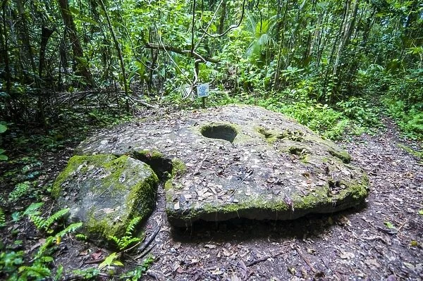 Old stone money on Carp island, Rock islands, Palau, Central Pacific, Pacific