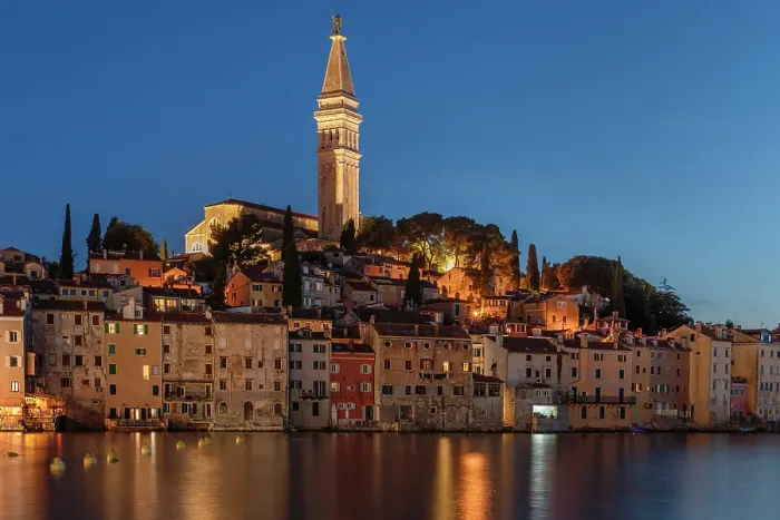 Framed Print : Old town with Cathedral of St. Euphemia, Rovinj, Istria, Croatia Framed Print : Old town with Cathedral of St. Euphemia, Rovinj, Istria, Croatia