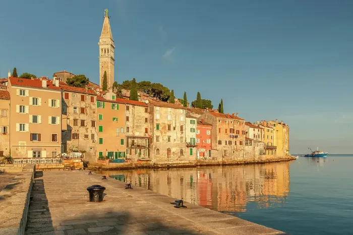 Framed Print : Old town with Cathedral of St. Euphemia, Rovinj, Istria, Croatia Framed Print : Old town with Cathedral of St. Euphemia, Rovinj, Istria, Croatia