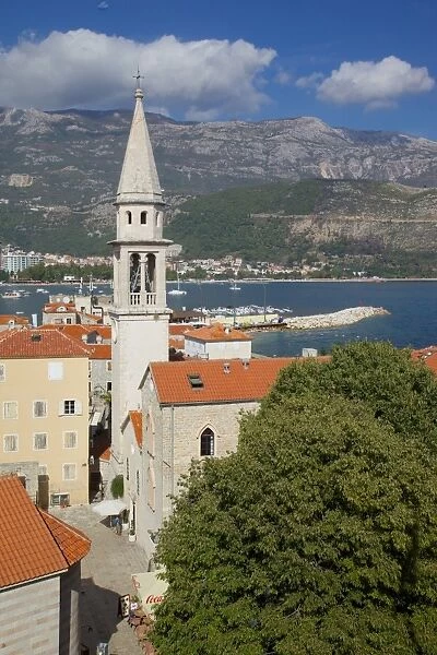 The Old Town and church, Budva, Montenegro, Europe