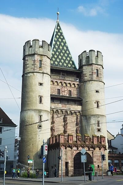 Old town city gate tower, Basel, Switzerland, Europe