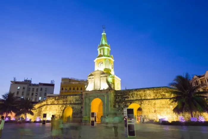 Framed Print : Old Town city wall and Puerto del Reloj at night, UNESCO World Heritage Site Framed Print : Old Town city wall and Puerto del Reloj at night, UNESCO World Heritage Site