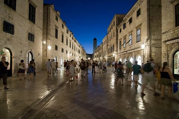 The old town of Dubrovnik at night, Dubrovnik, Croatia, Europe