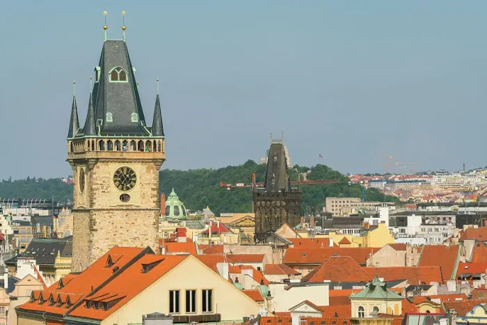 Framed Print : Old Town Hall Tower and Powder Tower, UNESCO World Heritage Site, Prague, Bohemia, Czech Republic (Czechia), Europe Framed Print : Old Town Hall Tower and Powder Tower, UNESCO World Heritage Site, Prague, Bohemia, Czech Republic (Czechia), Europe