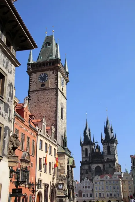 Framed Print : Old Town Hall and Tyn Cathedral, Prague, Czech Republic, Europe Framed Print : Old Town Hall and Tyn Cathedral, Prague, Czech Republic, Europe