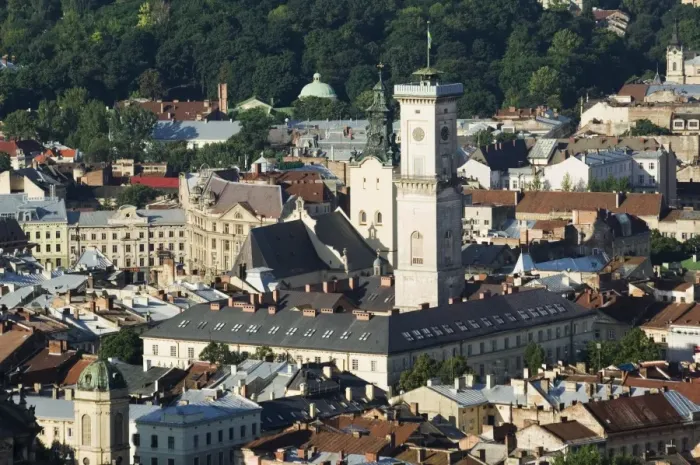 Framed Print : Old Town including Town Hall Framed Print : Old Town including Town Hall