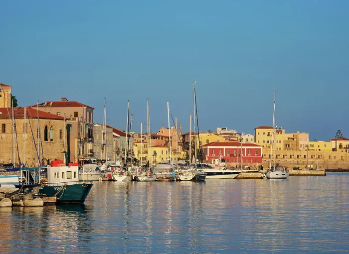Framed Print : Old Town Marina at sunrise, City of Chania, Crete, Greek Islands, Greece, Europe Framed Print : Old Town Marina at sunrise, City of Chania, Crete, Greek Islands, Greece, Europe