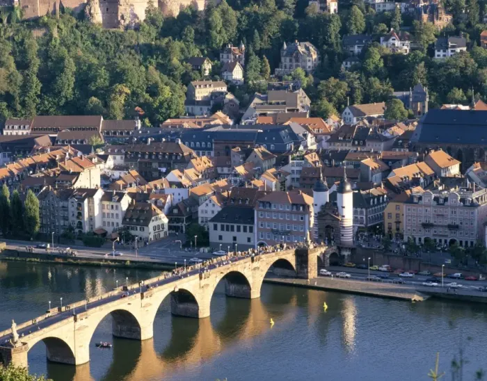 Framed Print : Old town, old bridge and river Neckar Framed Print : Old town, old bridge and river Neckar