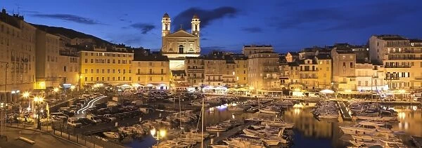 Old town with Old Harbour and Jean Baptiste church, Bastia, Corsica, France, Mediterranean, Europe