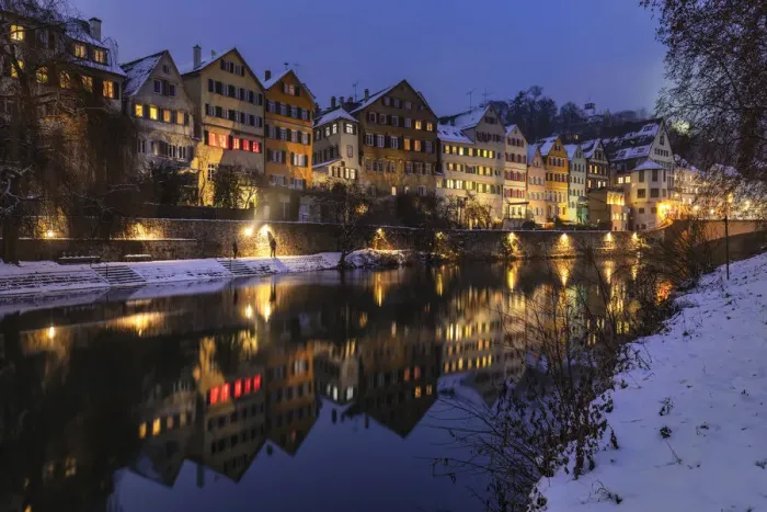 Framed Print : Old Town reflecting in Neckar River, Tubingen, Swabian Alps, Baden-Wurttemberg, Germany Framed Print : Old Town reflecting in Neckar River, Tubingen, Swabian Alps, Baden-Wurttemberg, Germany