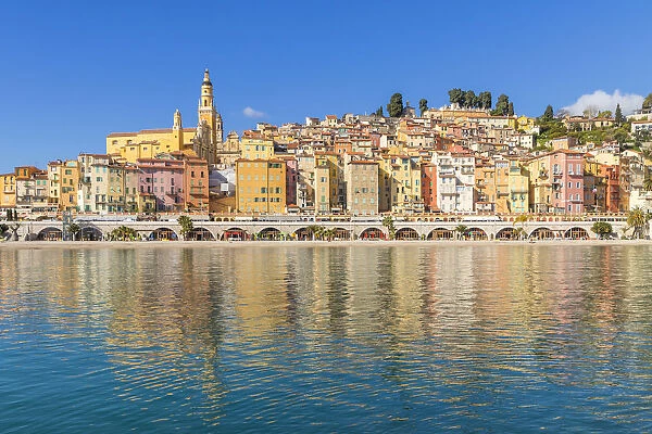 The old town with the Saint-Michel-Archange Basilica, Menton, Alpes Maritimes
