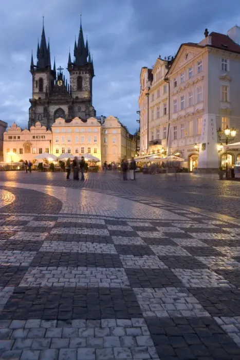 Framed Print : Old Town Square in the evening, with the Church of Our Lady before Tyn in the background Framed Print : Old Town Square in the evening, with the Church of Our Lady before Tyn in the background