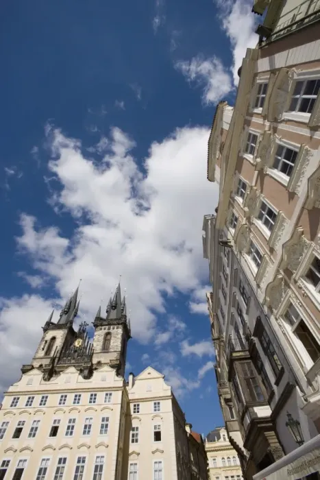 Framed Print : Old Town Square, spires of the Church of Our Lady before Tyn, Old Town