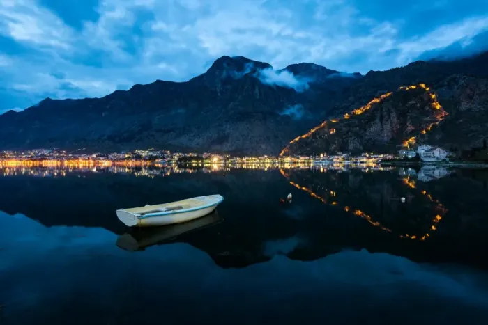 Framed Print : The Old Town (stari grad) and fortress of Kotor reflected in Kotor Bay, UNESCO World Heritage Site Framed Print : The Old Town (stari grad) and fortress of Kotor reflected in Kotor Bay, UNESCO World Heritage Site
