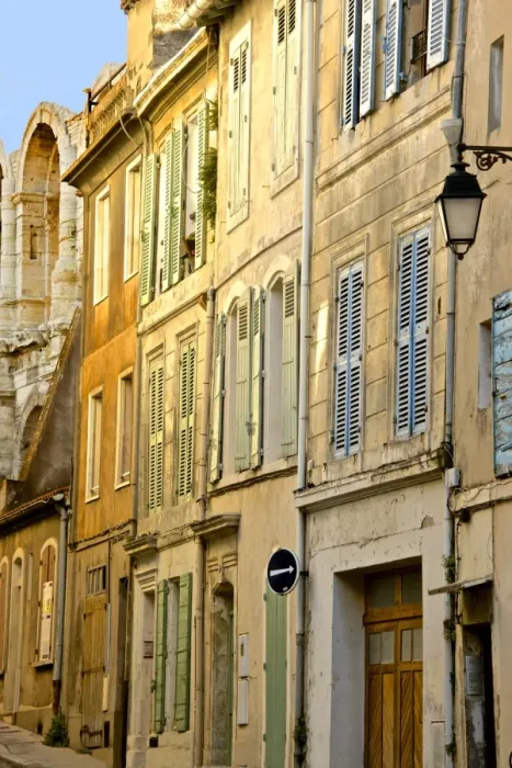 Framed Print : Old town street, rue des Arenes, Arles, Bouches du Rhone, Provence, France, Europe Framed Print : Old town street, rue des Arenes, Arles, Bouches du Rhone, Provence, France, Europe