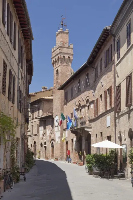 Framed Print : Old town with Torre Campanaria tower, Buonconvento, Siena Province, Tuscany, Italy Framed Print : Old town with Torre Campanaria tower, Buonconvento, Siena Province, Tuscany, Italy