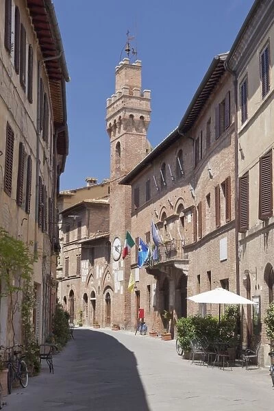 Old town with Torre Campanaria tower, Buonconvento, Siena Province, Tuscany, Italy
