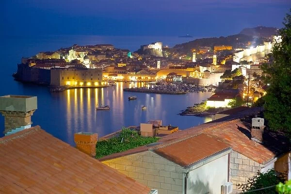Old Town, UNESCO World Heritage Site, at dusk, Dubrovnik, Dalmatia, Croatia, Europe