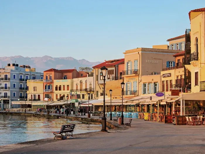 Framed Print : Old Town Waterfront at sunrise, City of Chania, Crete, Greek Islands, Greece, Europe Framed Print : Old Town Waterfront at sunrise, City of Chania, Crete, Greek Islands, Greece, Europe