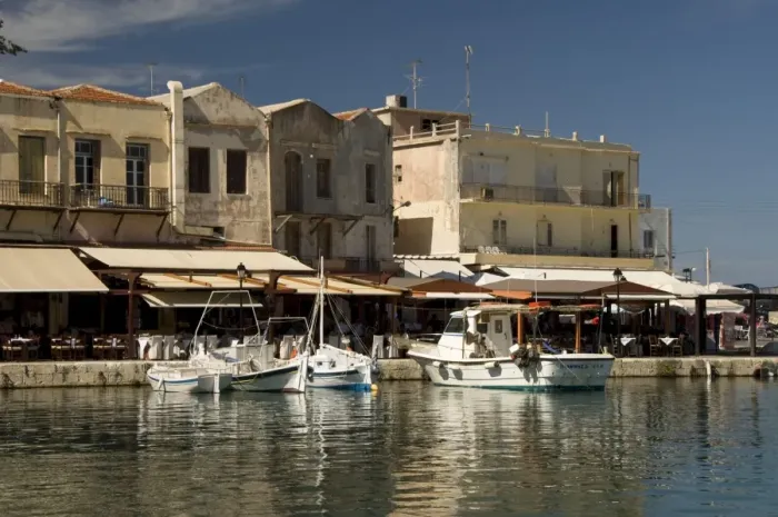 Framed Print : Old Venetian harbor, Rethymno, Crete, Greek Islands, Greece, Europe