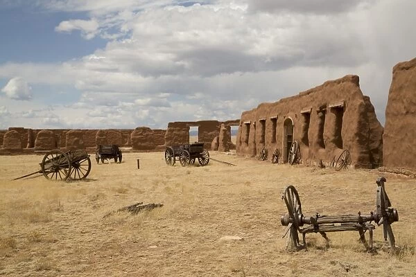 Old wagons, Fort Union National Monument, New Mexico, United States of America, North America