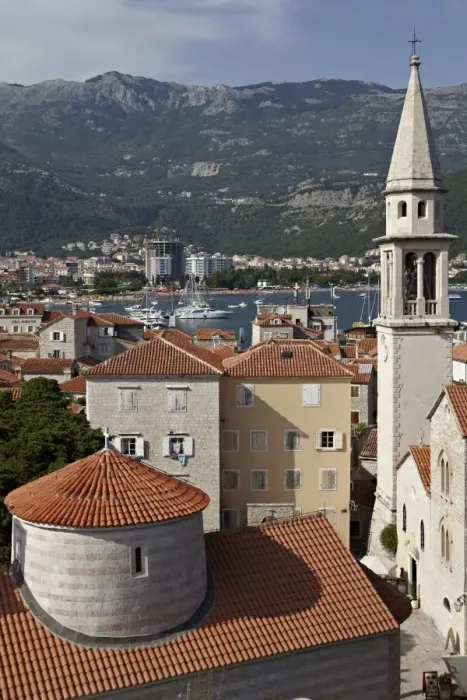 Framed Print : The old walled town of Budva with the Citadela in the foreground, Budva, Montenegro, Europe Framed Print : The old walled town of Budva with the Citadela in the foreground, Budva, Montenegro, Europe