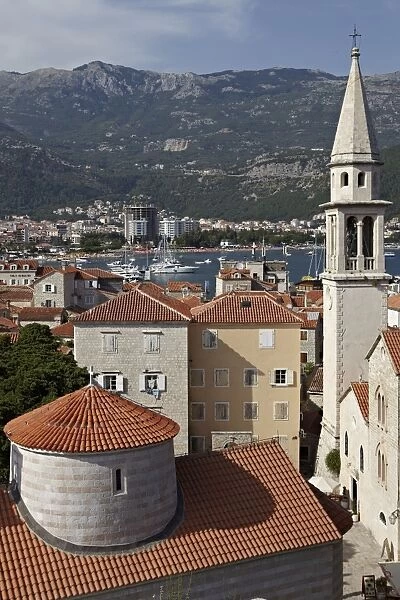 The old walled town of Budva with the Citadela in the foreground, Budva, Montenegro, Europe