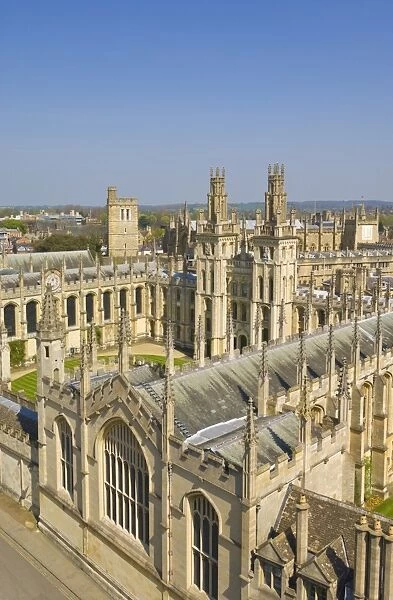 The old walls and quadrangle of All Souls College, Oxford, Oxfordshire