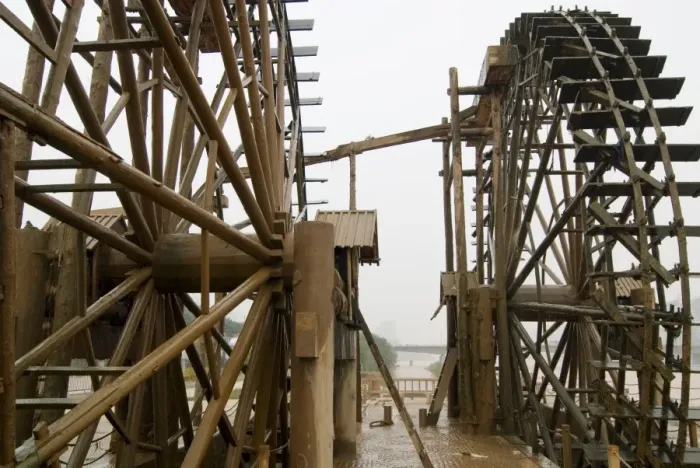 Framed Print : Old waterwheels on the Yellow river, Lanzhou, Gansu, China, Asia Framed Print : Old waterwheels on the Yellow river, Lanzhou, Gansu, China, Asia