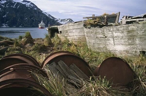Old whaling station of Godthul, operated between 1908 and 1929 for a floating factory