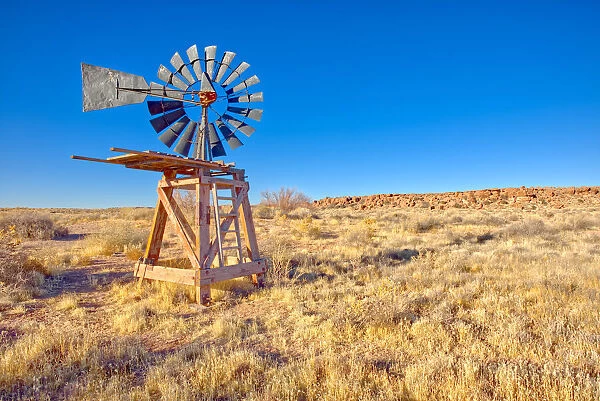 An old windmill marking the boundary of the Devils Playground in Petrified Forest