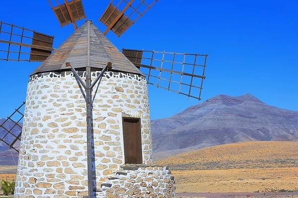 Old windmill, Tefia, Fuerteventura, Canary Islands, Spain, Europe
