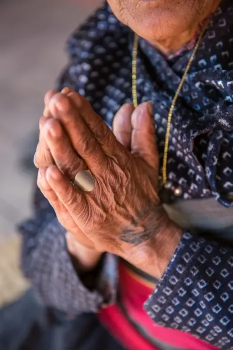 Framed Print : Old womans hands praying, Bhaktapur, Nepal, Asia Framed Print : Old womans hands praying, Bhaktapur, Nepal, Asia