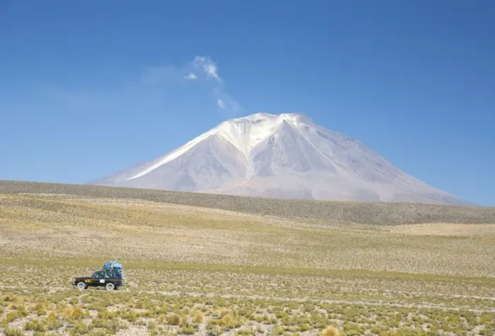 Framed Print : Ollague volcano, with summit fumarole steam plume, Andes mountains, Bolivia Framed Print : Ollague volcano, with summit fumarole steam plume, Andes mountains, Bolivia