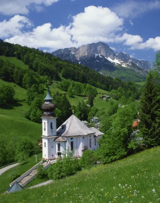 Framed Print : The onion dome church at Maria Gern, Austria, Europe