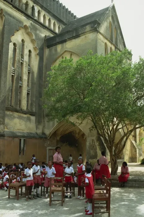 Framed Print : Open air class, Church of Christ, Zanzibar, Tanzania, East Africa, Africa