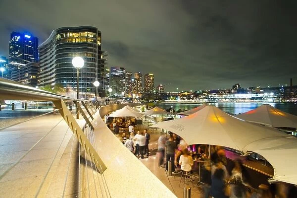 Opera Bar and Circular Quay at night, Syndey, New South Wales, Australia, Pacific