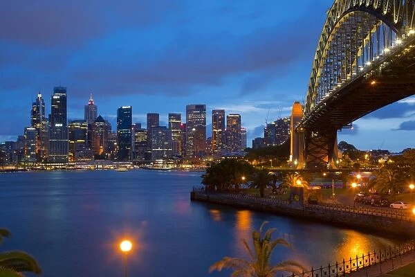 Opera House and Harbour Bridge from North Sydney, Sydney, New South Wales, Australia