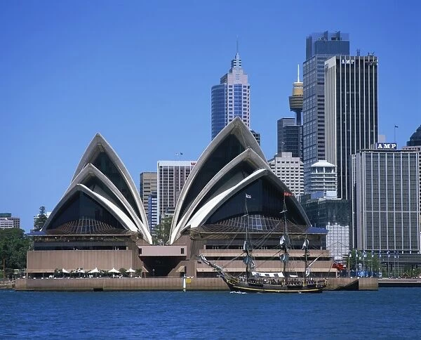 Opera House, UNESCO World Heritage Site, with skyline beyond, Sydney, New South Wales