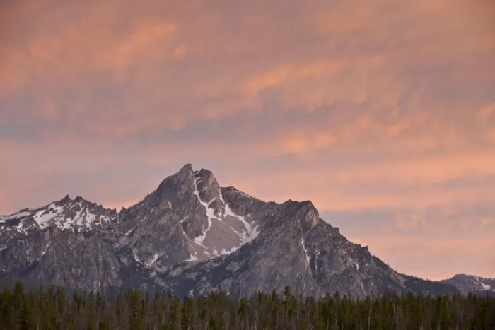 Framed Print : Orange clouds over McGowen Peak at sunset, Sawtooth National Recreation Area Framed Print : Orange clouds over McGowen Peak at sunset, Sawtooth National Recreation Area