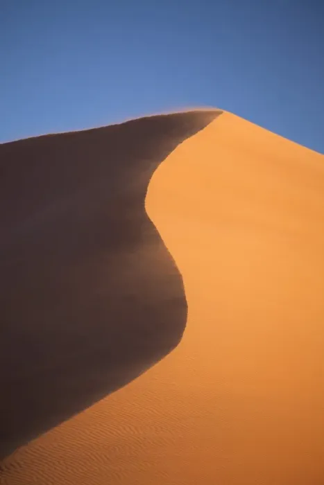 Framed Print : The orange sand and snaking ridge of Elim Dune against blue sky, Namib Desert near Sesriem, Namib Naukluft Park, Namibia, Africa Framed Print : The orange sand and snaking ridge of Elim Dune against blue sky, Namib Desert near Sesriem, Namib Naukluft Park, Namibia, Africa