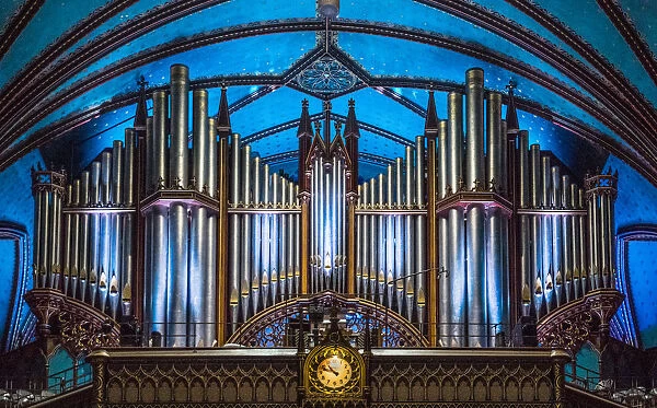 The Organ in Notre-Dame Basilica, Montreal, Quebec, Canada, North America