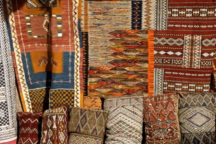 Framed Print : Oriental carpets for sale, Medina, , Marrakech, Morocco, North Africa Framed Print : Oriental carpets for sale, Medina, , Marrakech, Morocco, North Africa