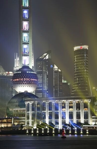 The Oriental Pearl Tower and the Pudong District, Shanghai, China, Asia